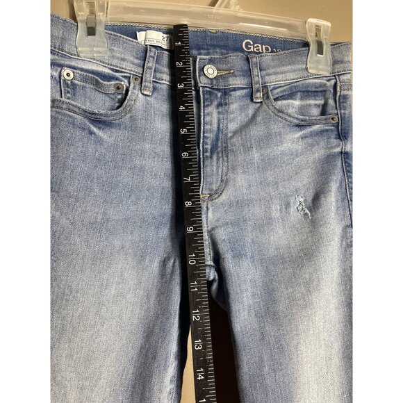 Gap 1969 Jeans Blue True Skinny Light Authentic Distressed Grunge Womens 27 - Picture 9 of 11